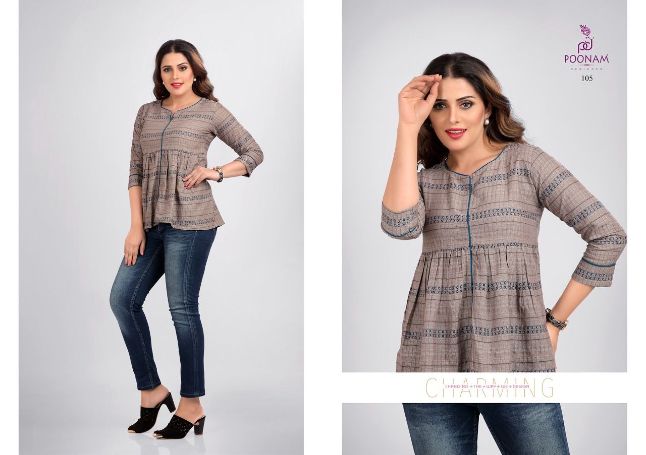 Poonam Tip Top Ethnic Wear Western Style Ladies Top Collection